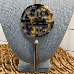 Vintage Pendant and Tassel Necklace